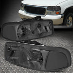 99-07 Gmc Sierra Yukon Xl Smoked Housing Clear Corner Headlight Head Lamps Speed Daddy