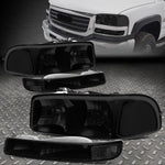 99-07 Gmc Sierra Yukon Xl Tinted Housing Clear Corner Headlight Bumper Lamps Speed Daddy