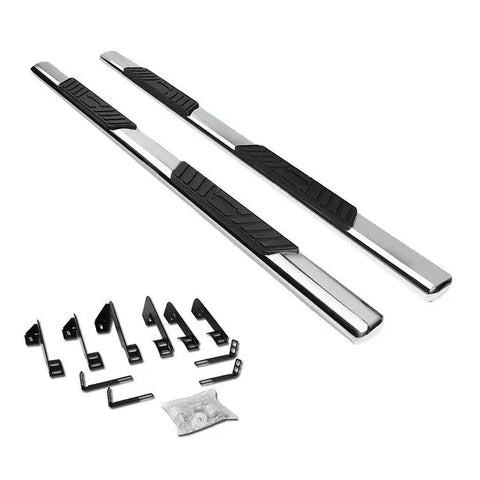 99-14 Silverado Crew Cab Stainless 5"Chrome Oval Side Step Nerf Bar Kit/Rail DNA MOTORING