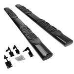 99-16 Ford Superduty Crew Cab Mild Steel 6"Black Oval Side Step Nerf Bar Kit DNA MOTORING