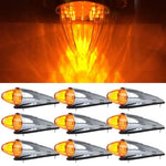 9X 390mm Torpedo Big Rig Amber Led 17 Diodes Cab Roof Top Running Light T800 ECCPP