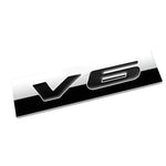 Aluminum Stick On 3D Polished Black Lettering V6 Decal Emblem Trim Badge Logo DNA MOTORING