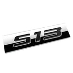 Aluminum Stick On 3D Polished Black Letters S13 Emblem Trim Badge Logo DNA MOTORING