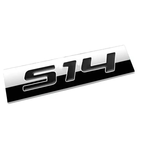 Aluminum Stick On 3D Polished Black Letters S14 Emblem Trim Badge Logo DNA MOTORING