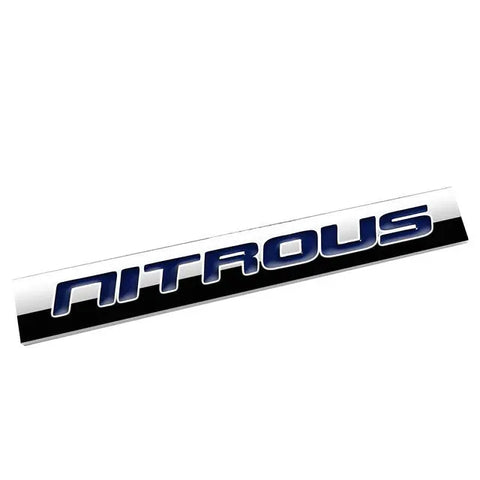 Aluminum Stick On Polished Blue Lettering Nitrous Decal Emblem Trim Badge Logo DNA MOTORING