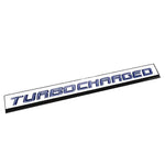 Aluminum Stick On Polished Blue Text Turbocharged Decal Emblem Trim Badge Logo DNA MOTORING