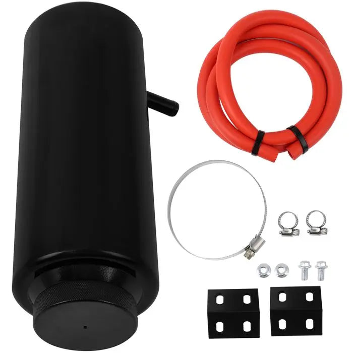 Aluminum Radiator Coolant Overflow Expansion Water Black Tank Universa ...