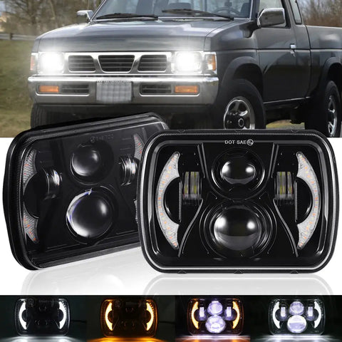 Brightest 5X7" 7X6 Inch Rectangle Led Headlight Drl For Toyota Pickup Truck Pair EB-DRP