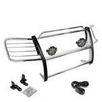 Chrome Brush Grill Guard+Round Smoke Fog Light Fit 02-06 Avalanche W/ Cladding DNA MOTORING