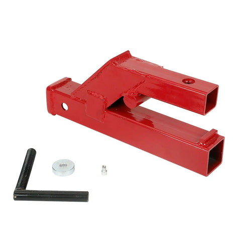 Clamp On Trailer Hitch 2" Ball Mount Receiver Deere Bobcat Tractor Bucket Red BLACKHORSERACING