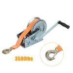 Dual Gear Winch Hand 3500Lbs Crank Manual 26Ft Cable Boat Atv Rv Trailer BLACKHORSERACING