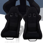Fiberglass Bucket Black Cloth Red Stitching Seat Set For Mr2 Ae86 Celica AJP DIST