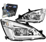 For 2004-2015 Nissan Titan -2007 Armada Chrome Housing Amber Side Headlight Lamp DNA MOTORING