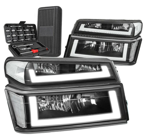 For 2006-2009 Ram Truck Led Sequential Projector Headlight+Tools Tinted/Clear DNA MOTORING