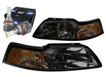 For 2006-2011 Honda Civic Sedan Headlight Lamps W/Led Kit+Cooling Fan Smoked DNA MOTORING