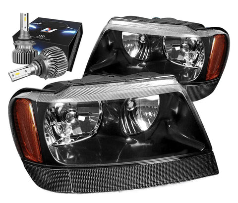 For 2011-2016 Ford F150- F550 Super Duty Led Drl Halo Projector Headlight Black DNA MOTORING