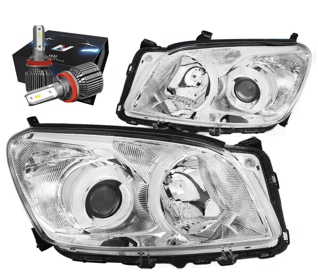 2012-2015 Toyota Tacoma Headlight Lamps W/Led Kit+Cooling Fan Smoked/C ...