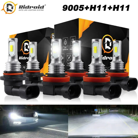 For 2019-2022 Ram 1500 2500 3500 -6X Led Headlight Hi/Lo + Fog Light Bulbs Combo EB-DRP