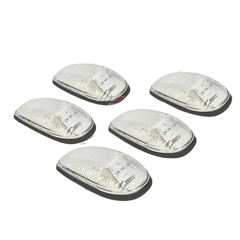 99-01 Dodge Ram Truck 5X Chrome Cab Roof Top Blue Led Marker Lights Lamps DNA MOTORING