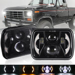 For Ford Aerostar Bronco F650 F750 E-150 7X6 Inch Led Headlight Hi/Lo Beam Halo EB-DRP