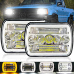 For Mazda B2200 B2600 B2000 5X7 7X6 Inch Led Headlight Hi/Lo Beam Halo Drl Pair EB-DRP