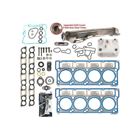 Ford 6.0 Oil Cooler Upgraded EGR Cooler Kit Head Gasket 20mm Dowel Pins MIZUMOAUTO