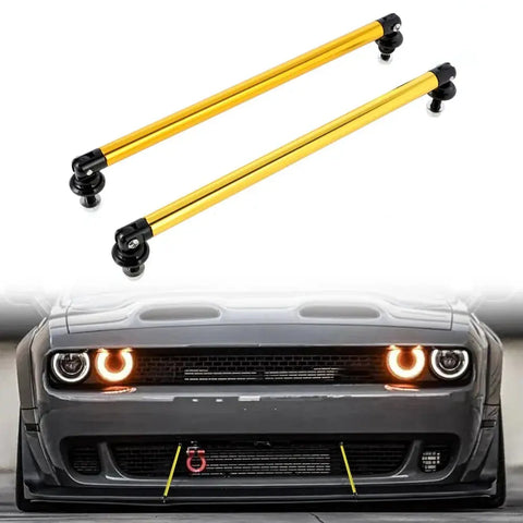 Front Bumper Lip Splitter Strut Rod Tie Support Bar For Dodge Charger Challenger EB-DRP