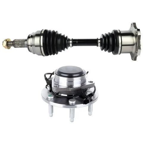 Front Wheel Hub Bearing & CV Axle Shaft For Chevy Sierra GMC Silverado 1500 ECCPP
