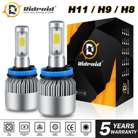 H11 Led Headlight Super Bright Bulbs Kit White 6000K 26000Lm High/Low Beam Pair EB-DRP