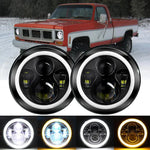 H6024 7Inch Round Led Headlight Halo Ring Sealed Beam For Gmc Jimmy G2500 G3500 EB-DRP