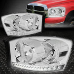 [Halogen Model]06-09 Dodge Ram 1500 2500 3500 Led Drl Headlight Chrome/Clear Speed Daddy