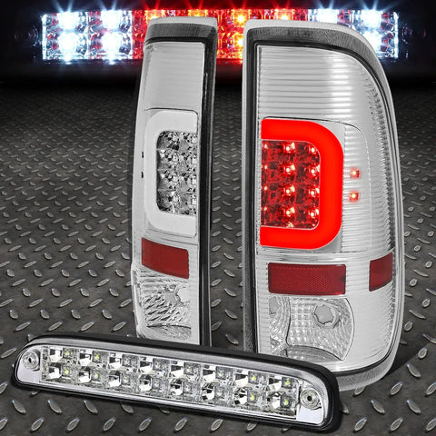 [Led C-Bar]2008-2016 Ford Super Duty Chrome Tail Light+Third 3Rd Brake Lamp Speed Daddy