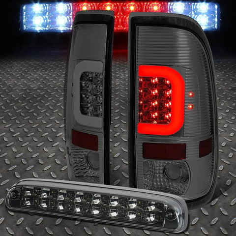 [Led C-Bar]2008-2016 Ford Super Duty Smoked Tail Light+Third 3Rd Brake Lamp Speed Daddy