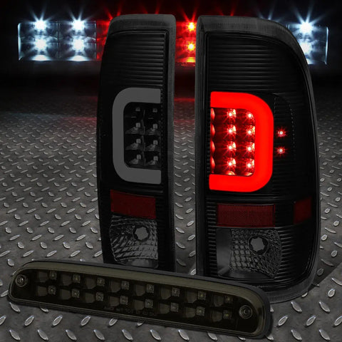 [Led C-Bar]2008-2016 Ford Super Duty Tinted Tail Light+Third 3Rd Brake Lamp Speed Daddy