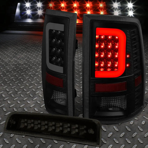 [Led C-Bar]2009-2017 Dodge Ram Black Smoked Tail Light+Third 3Rd Brake Lamp Speed Daddy