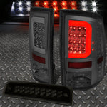 [Led C-Shape Bar]2009-2017 Dodge Ram Smoked Tail Light+Third 3Rd Brake Lamp Speed Daddy