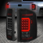 [Led C-Tube Bar] 07-14 Chevy Silverado Tail Light Brake Lamps Black/Smoked Speed Daddy