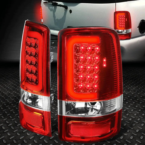 [Led C-Tube Bar]00-06 Suburban Tahoe Yukon Xl Tail Light Brake Lamps Red Speed Daddy