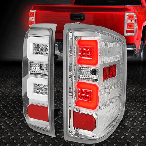 [Led C-Tube Bar]14-19 Chevy Silverado Gmc Sierra Tail Light Brake Lamp Set Speed Daddy