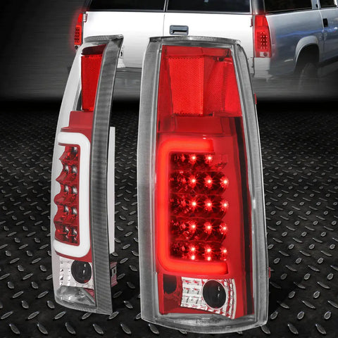 [Led C-Tube Bar]88-00 Chevy Gmc C/K Pickup Tail Light Rear Brake Lamp Red Speed Daddy