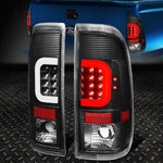 [Led C-Tube Bar]90-97 F150 F250 F350 Super Duty Tail Light Brake Lamp Black Speed Daddy