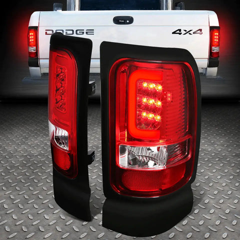 [Led C-Tube Bar]94-02 Dodge Ram 1500 2500 3500 Tail Light Brake Lamps Red Speed Daddy