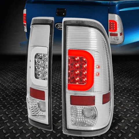 [Led C-Tube Bar]97-07 F150 F250 F350 Super Duty Tail Light Brake Lamp Chrome Speed Daddy