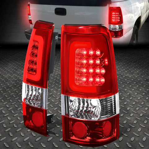 [Led C-Tube Bar]99-03 Chevy Silverado Gmc Sierra Tail Light Brake Lamp Red Speed Daddy