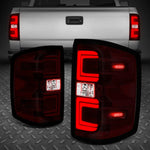 [Led C-Tube]14-19 Silverado Sierra Dark Red Tail Light Brake Reverse Lamps Speed Daddy