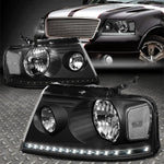 [Led Drl] 04-08 Ford F150 Lincoln Mark Lt Headlight Head Lamps Black/Clear Speed Daddy