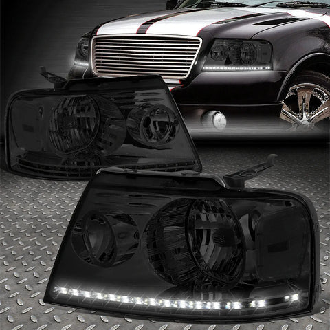 [Led Drl] 04-08 Ford F150 Lincoln Mark Lt Headlight Head Lamps Smoked/Clear Speed Daddy