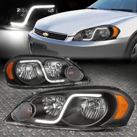 [Led Drl] 06-16 Chevy Impala Limited Monte Carlo Headlight Lamps Black/Amber Speed Daddy