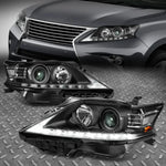 [Led Drl] 13-15 Lexus Rx350 Rx450H Projector Headlight Lamps Set Black/Clear Speed Daddy