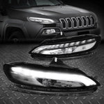 [Led Drl] 14-18 Jeep Cherokee Parking Light Turn Signal Lamps Chrome/Clear Speed Daddy